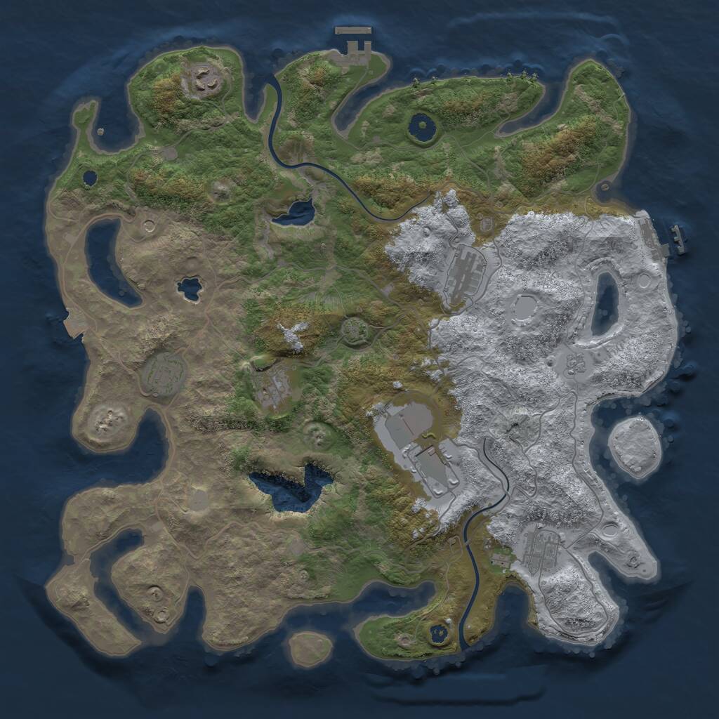 Rust Map: Procedural Map, Size: 4000, Seed: 159977, 12 Monuments
