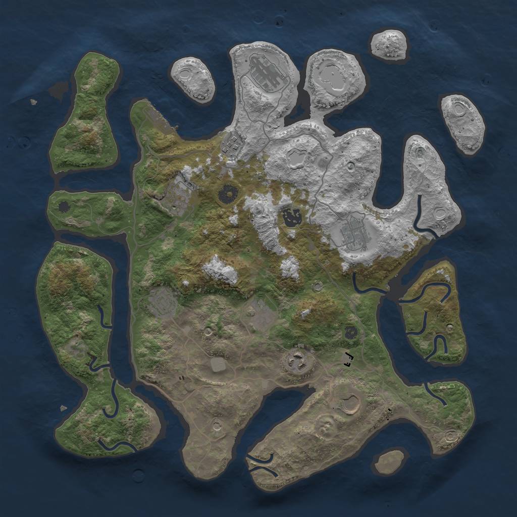 Rust Map: Procedural Map, Size: 4000, Seed: 624182, 16 Monuments