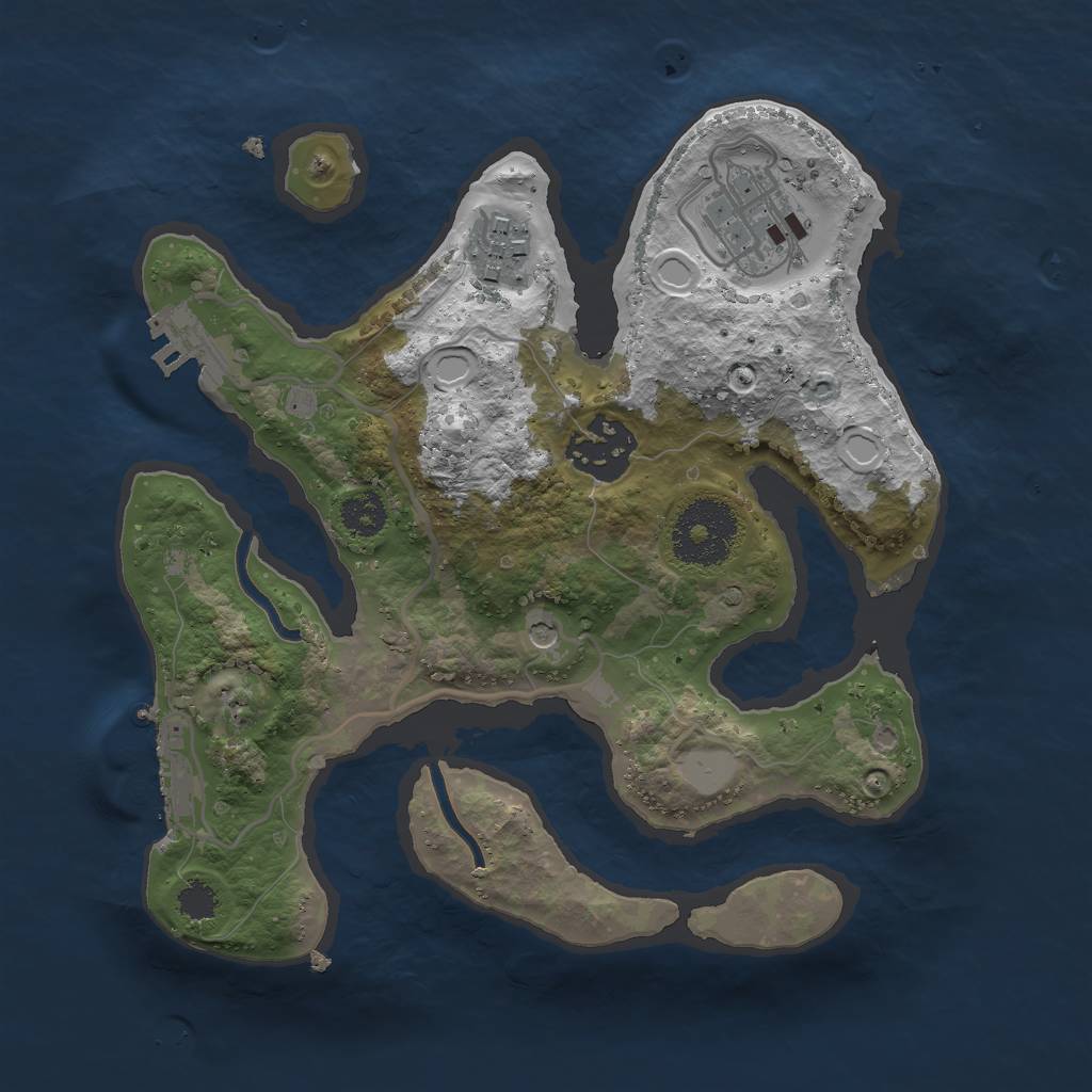 Rust Map: Procedural Map, Size: 2500, Seed: 69, 11 Monuments