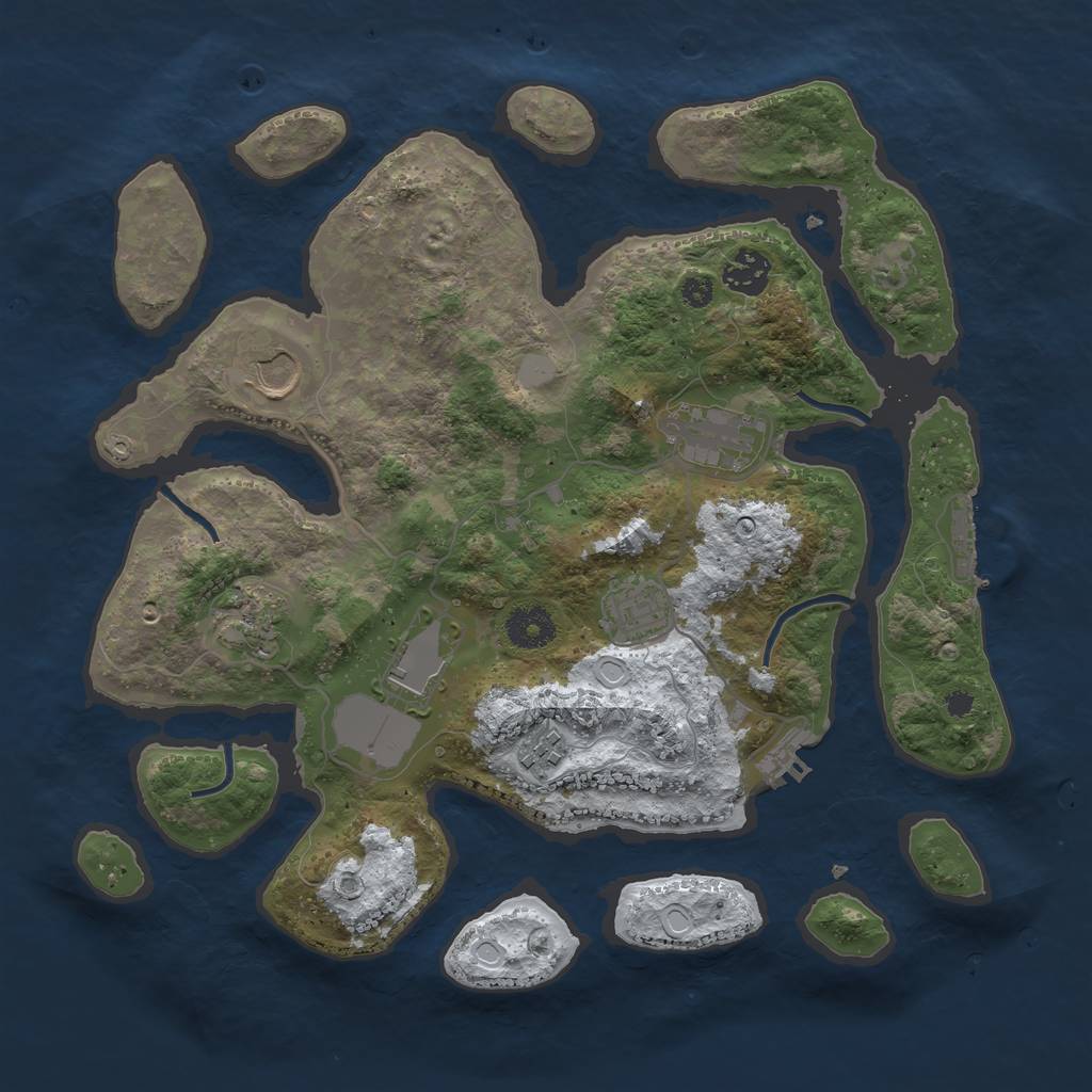 Rust Map: Procedural Map, Size: 3500, Seed: 678711881, 14 Monuments