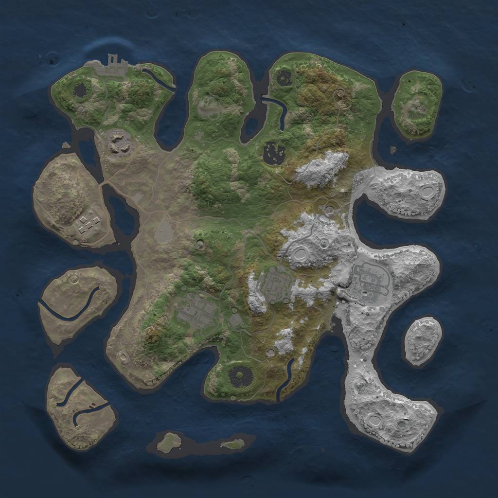 Rust Map: Procedural Map, Size: 3200, Seed: 1592167083, 13 Monuments