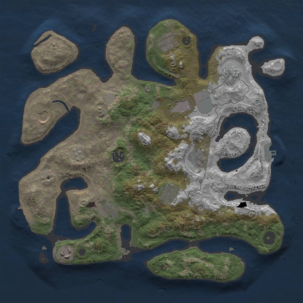 Rust Map: Procedural Map, Size: 3550, Seed: 819880, 18 Monuments