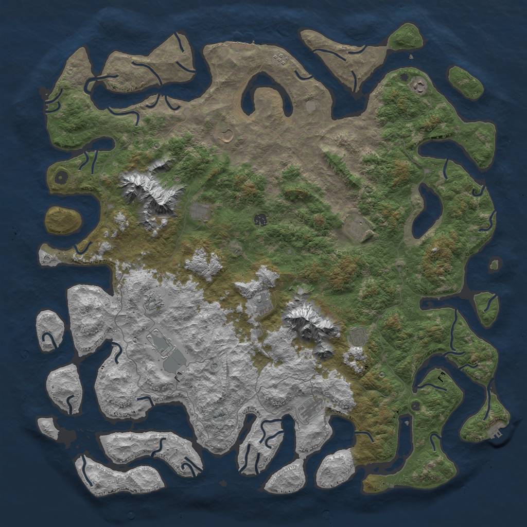 Rust Map: Procedural Map, Size: 6000, Seed: 12433451, 19 Monuments