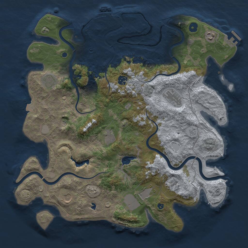 Rust Map: Procedural Map, Size: 4000, Seed: 912162, 15 Monuments