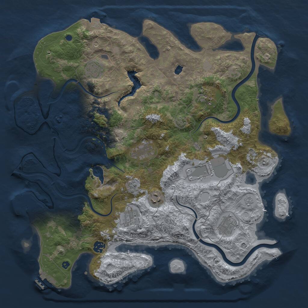 Rust Map: Procedural Map, Size: 4000, Seed: 349872968, 15 Monuments