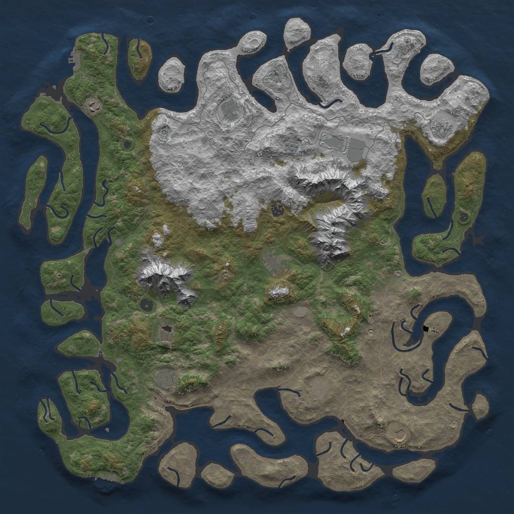 Rust Map: Procedural Map, Size: 6000, Seed: 1993, 19 Monuments