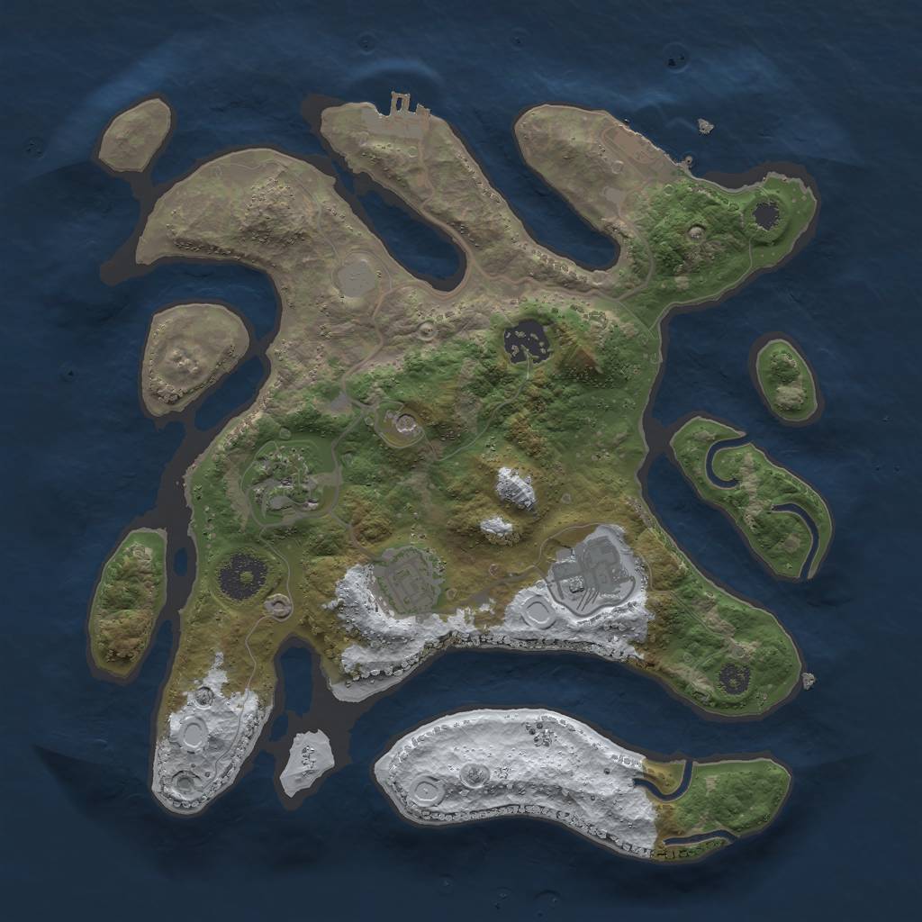 Rust Map: Procedural Map, Size: 3000, Seed: 271553, 12 Monuments