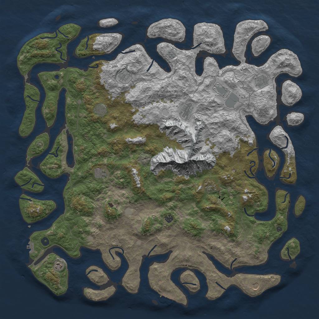 Rust Map: Procedural Map, Size: 6000, Seed: 22426080, 19 Monuments