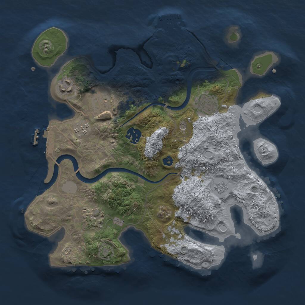 Rust Map: Procedural Map, Size: 3000, Seed: 5675676, 12 Monuments