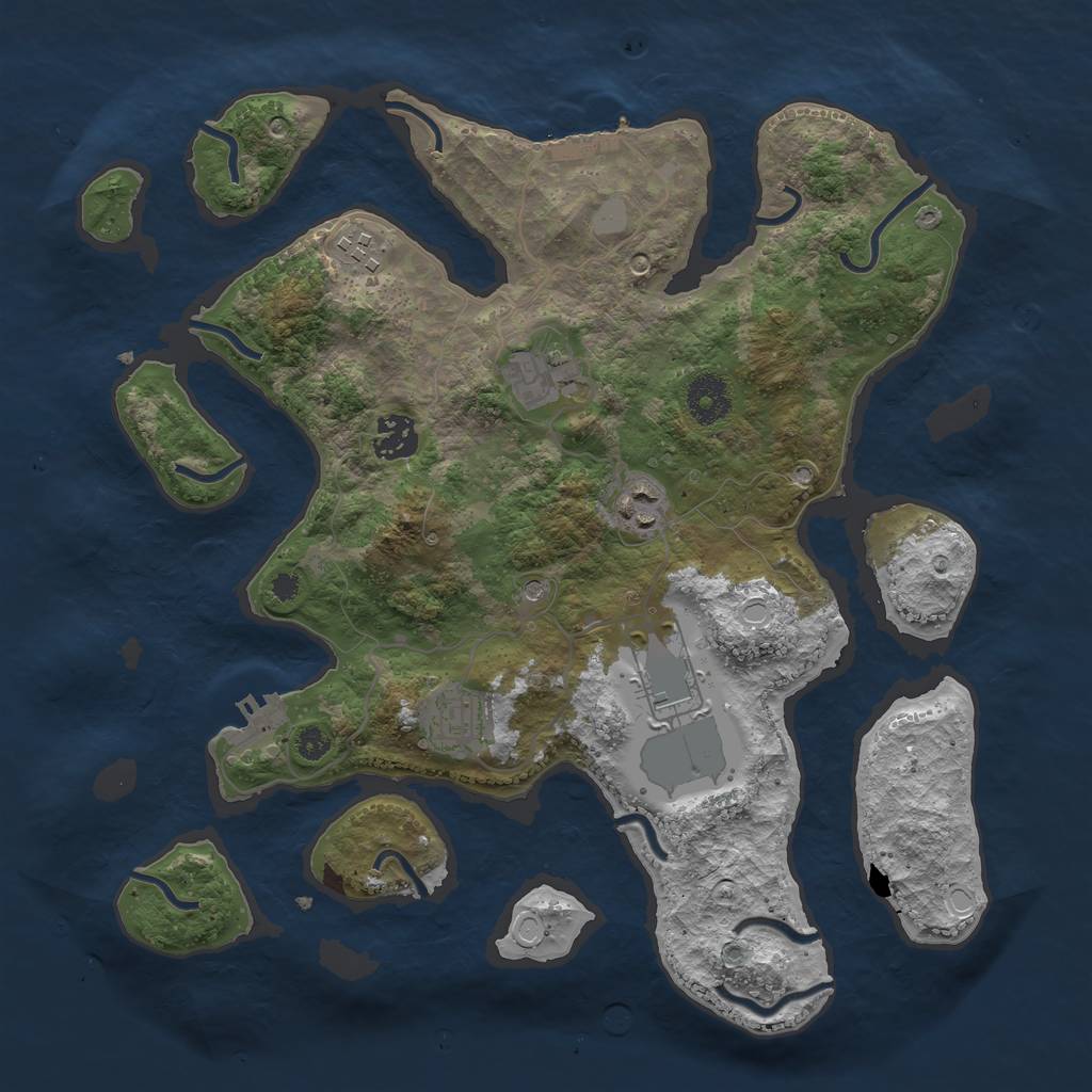 Rust Map: Procedural Map, Size: 3500, Seed: 16, 14 Monuments