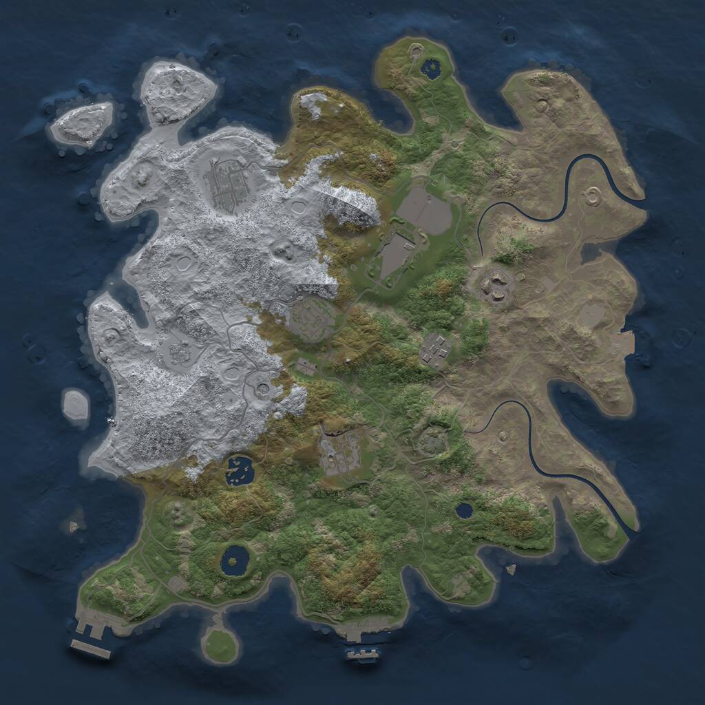 Rust Map: Procedural Map, Size: 3550, Seed: 116876, 13 Monuments