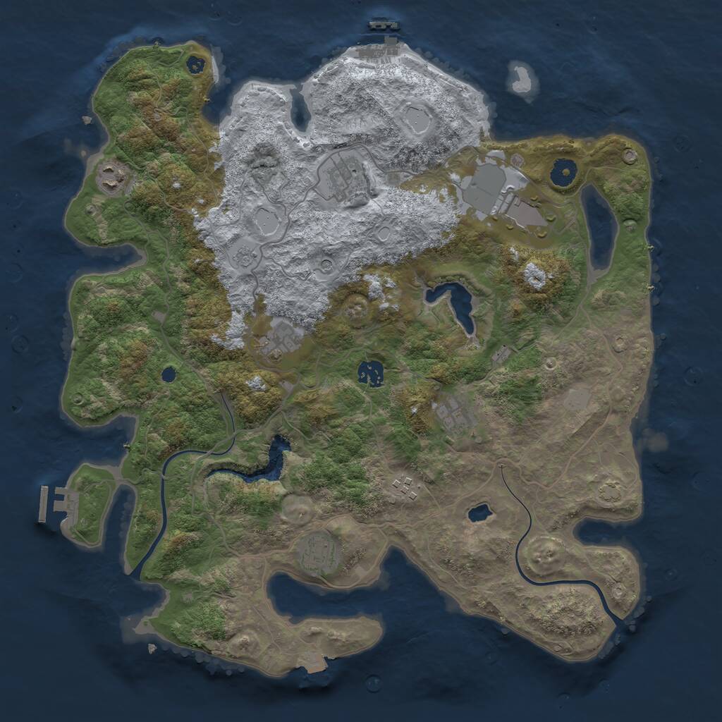 Rust Map: Procedural Map, Size: 4000, Seed: 620508611, 14 Monuments
