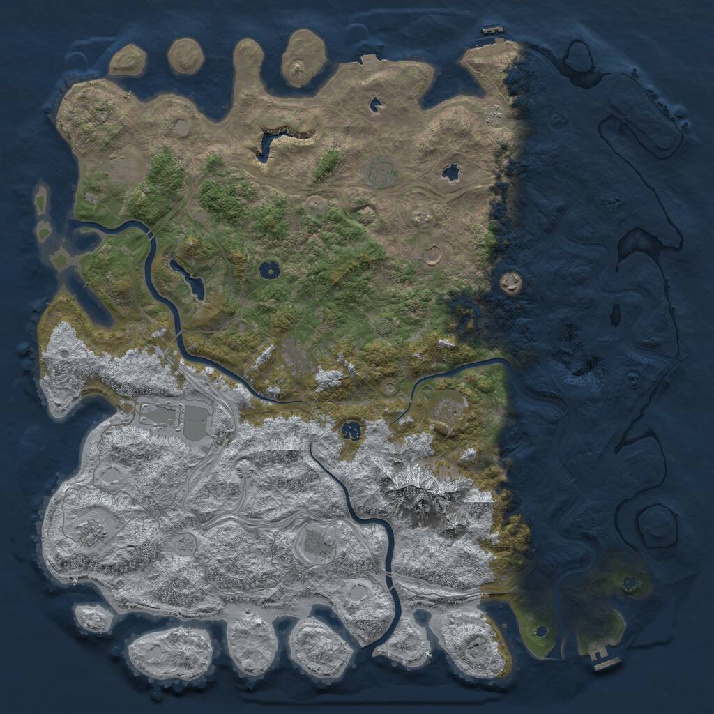 Rust Map: Procedural Map, Size: 5500, Seed: 5462, 17 Monuments