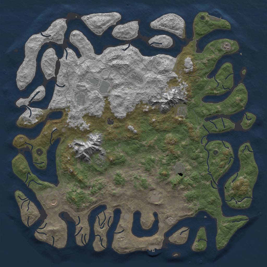 Rust Map: Procedural Map, Size: 6000, Seed: 6757, 19 Monuments