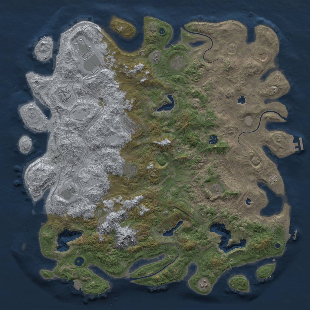 Rust Map: Procedural Map, Size: 5000, Seed: 311164801, 17 Monuments