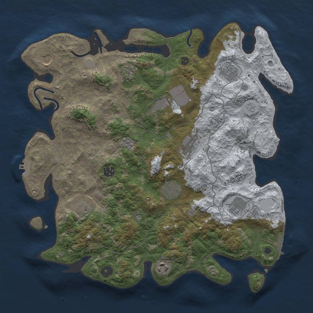 Rust Map: Procedural Map, Size: 4000, Seed: 192532, 20 Monuments