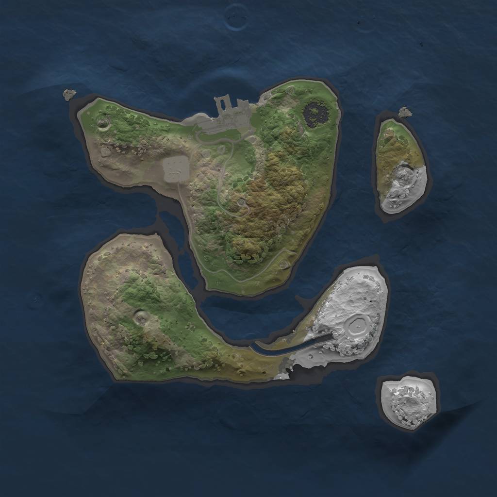Rust Map: Procedural Map, Size: 2000, Seed: 31415926, 6 Monuments