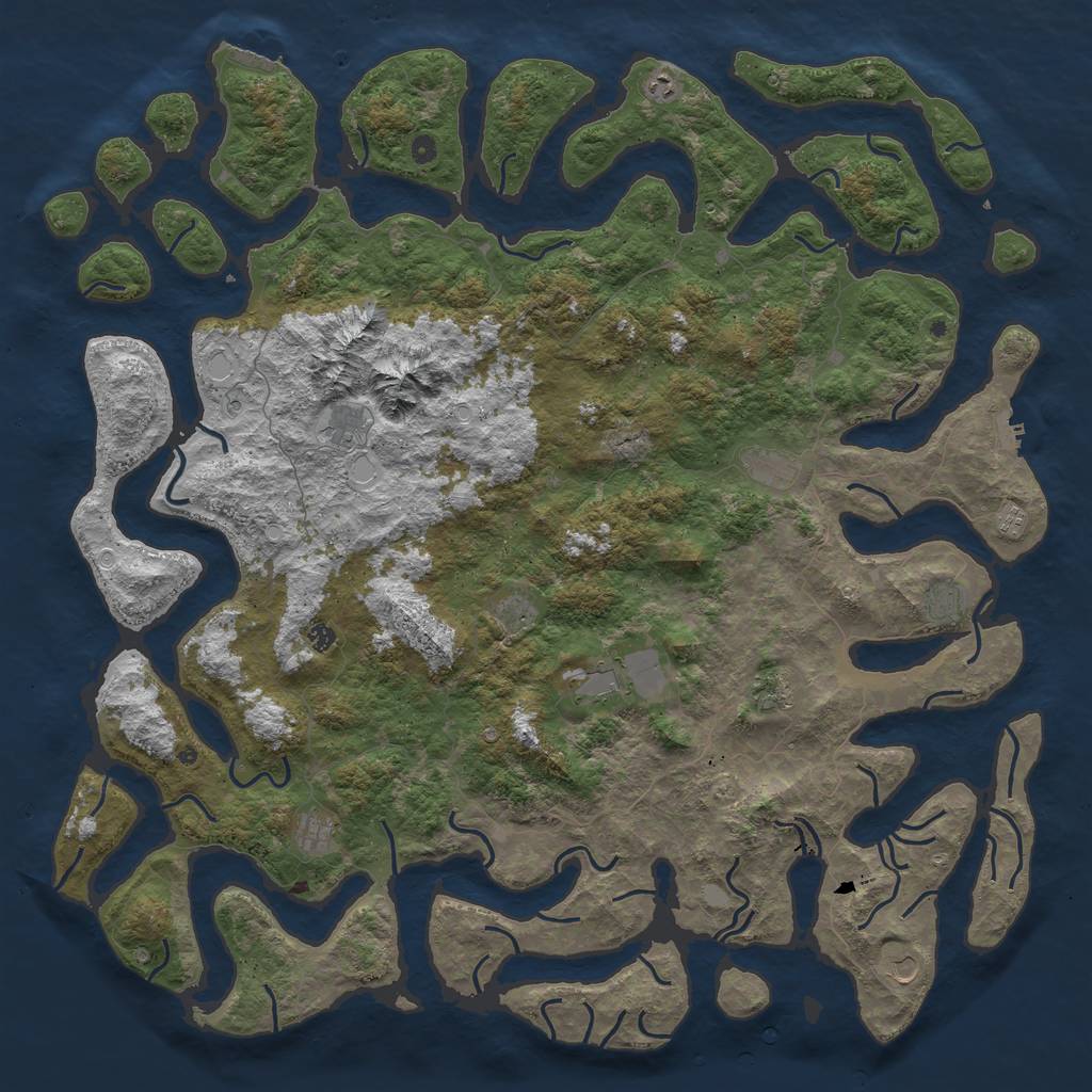 Rust Map: Procedural Map, Size: 6000, Seed: 94466813, 19 Monuments