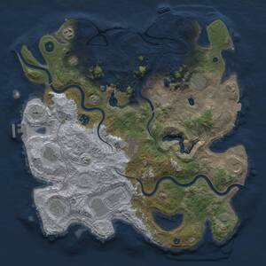 Thumbnail Rust Map: Procedural Map, Size: 4000, Seed: 54321, 15 Monuments