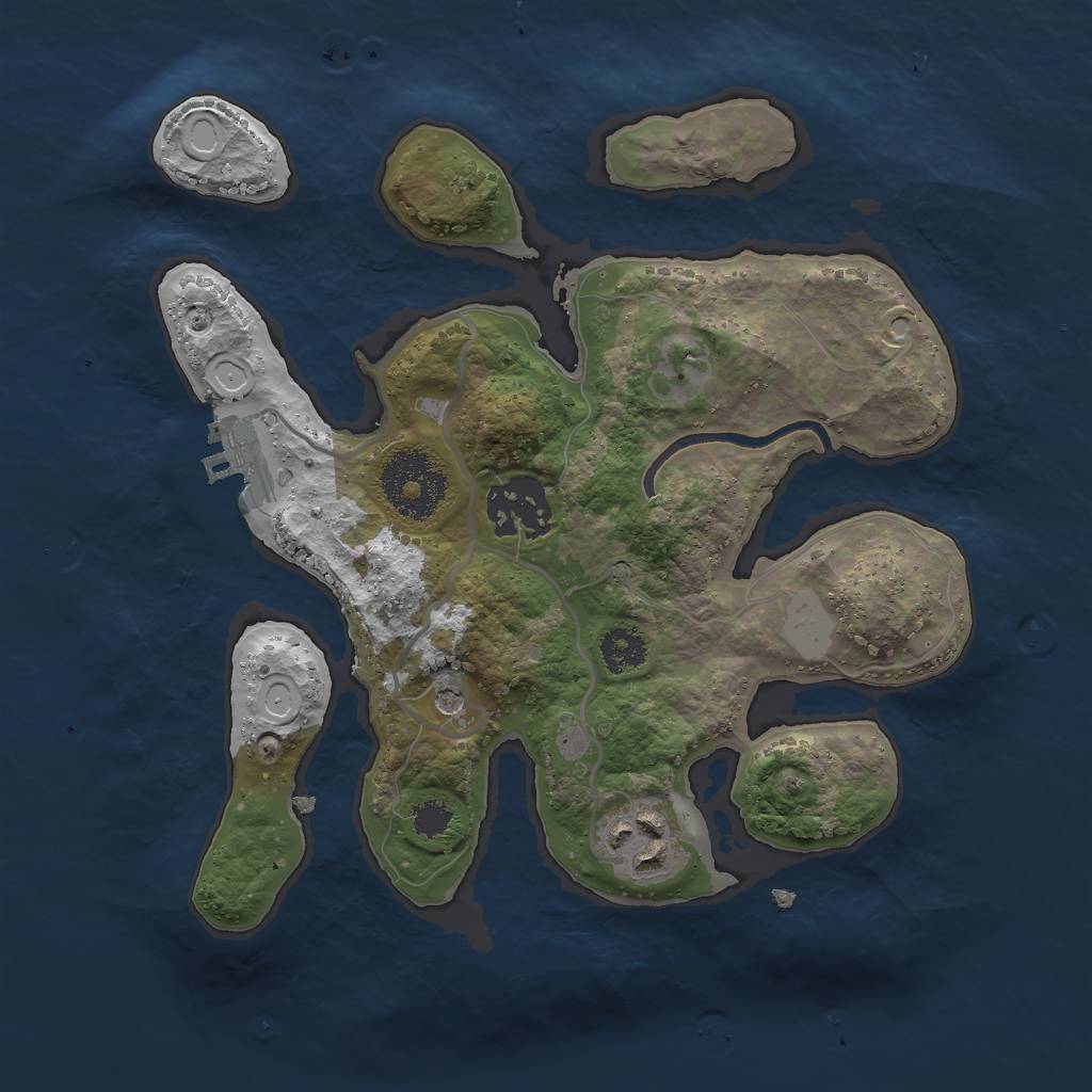 Rust Map: Procedural Map, Size: 2500, Seed: 365215, 9 Monuments