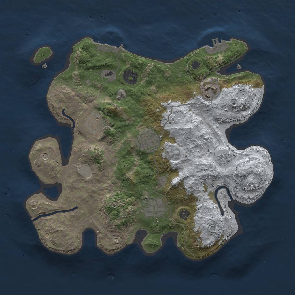 Rust Map: Procedural Map, Size: 3000, Seed: 74, 13 Monuments