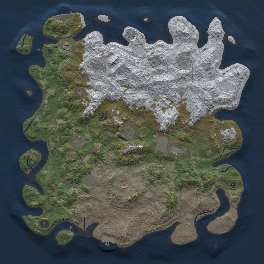 Rust Map: Procedural Map, Size: 4499, Seed: 13825, 20 Monuments