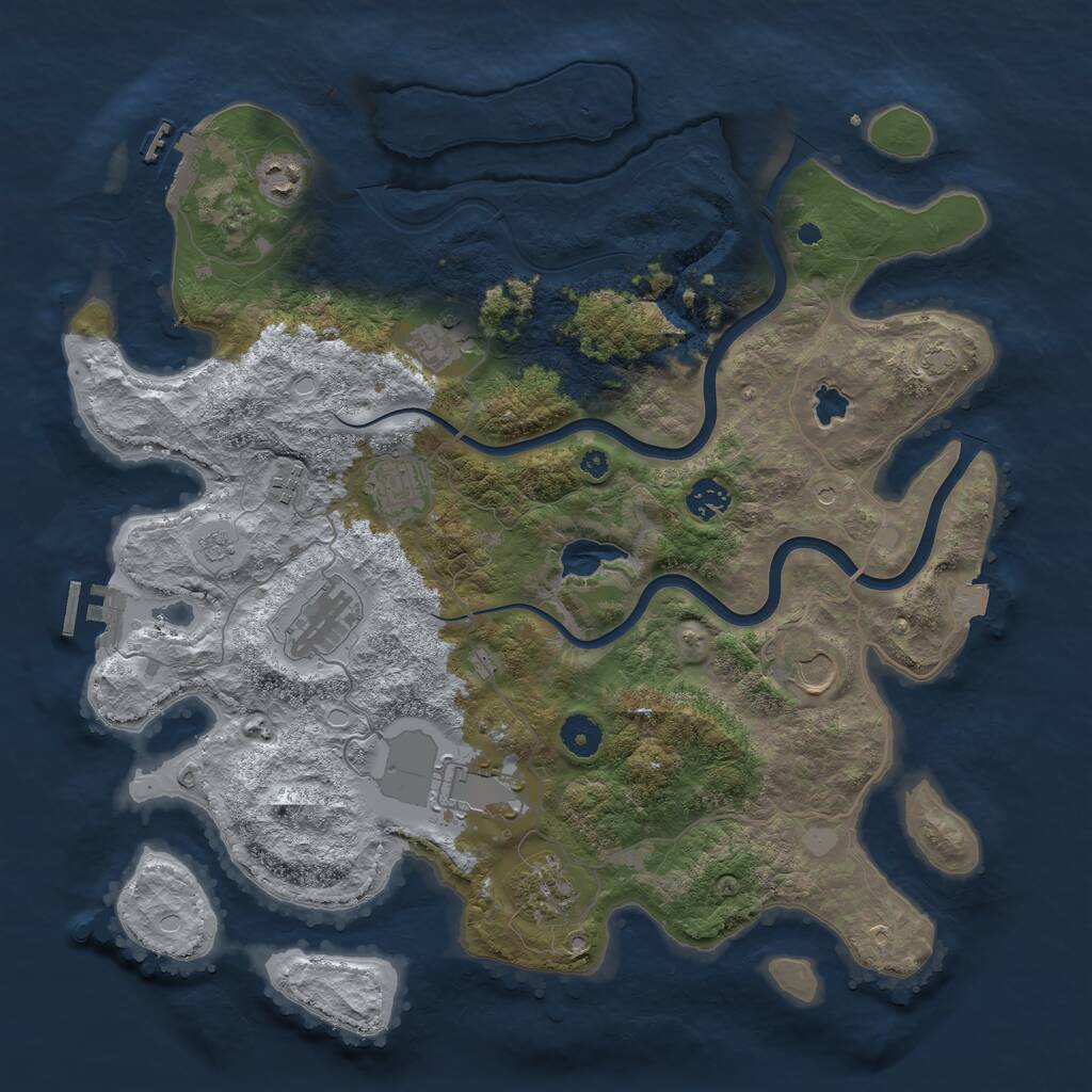 Rust Map: Procedural Map, Size: 4000, Seed: 377156, 15 Monuments