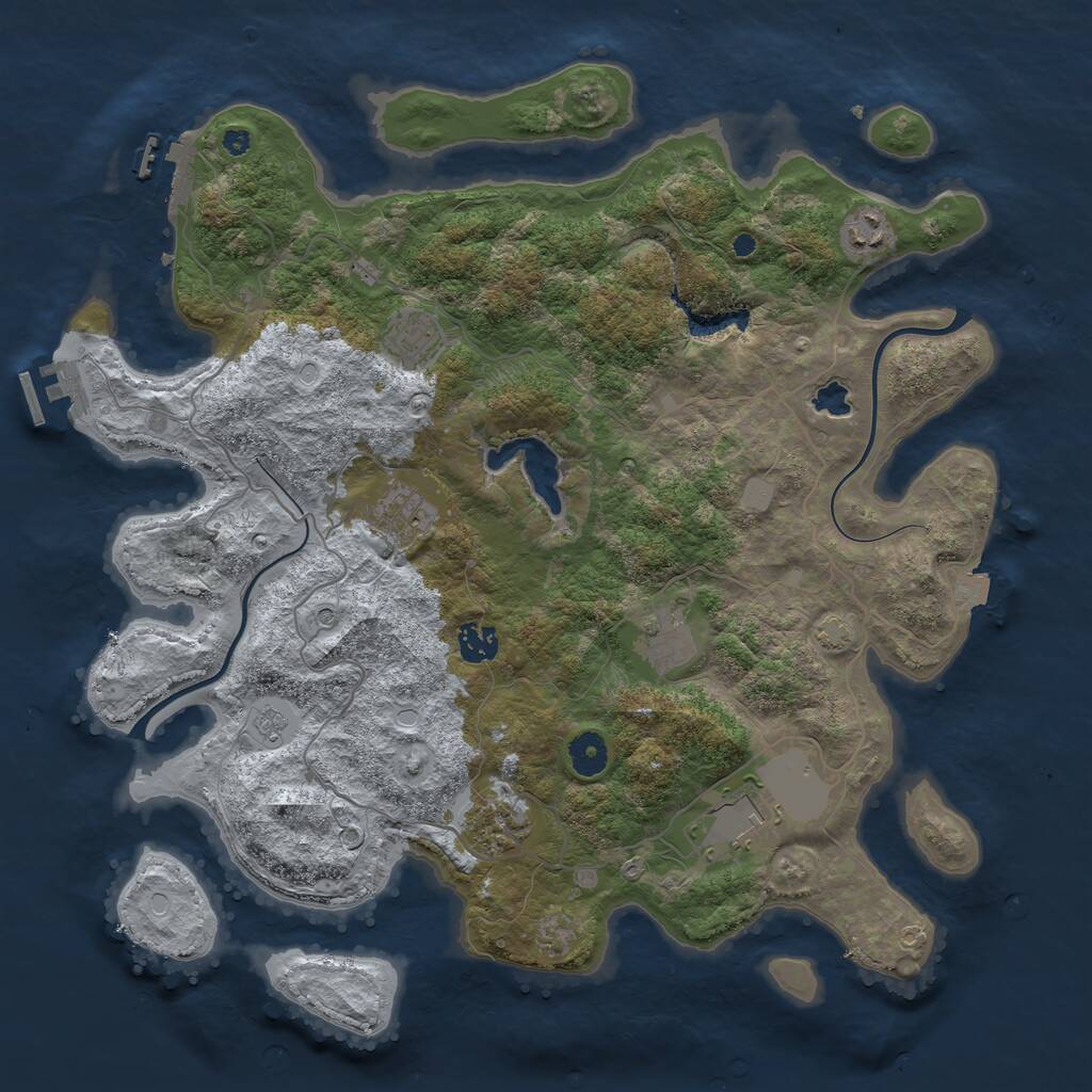 Rust Map: Procedural Map, Size: 4000, Seed: 377156, 13 Monuments