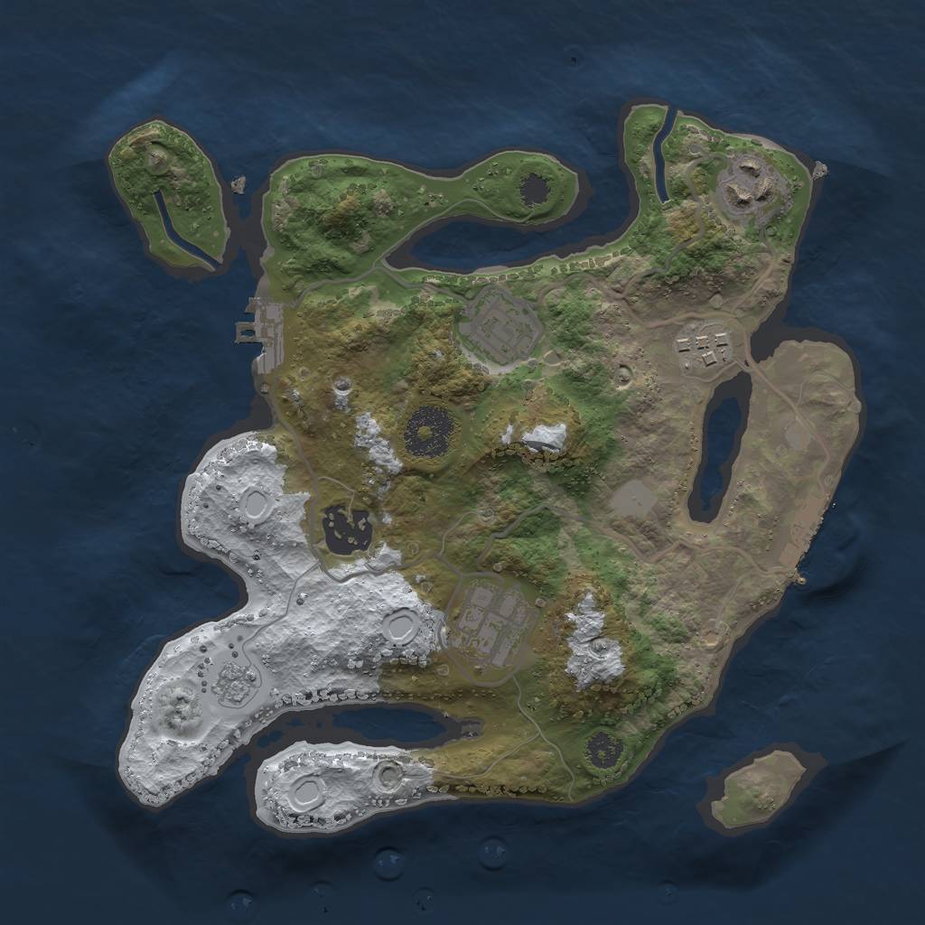Rust Map: Procedural Map, Size: 2700, Seed: 674326, 13 Monuments
