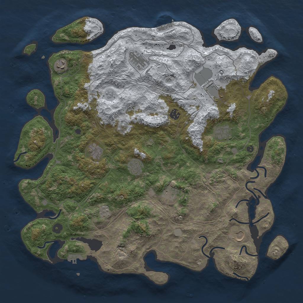 Rust Map: Procedural Map, Size: 4500, Seed: 4500, 19 Monuments