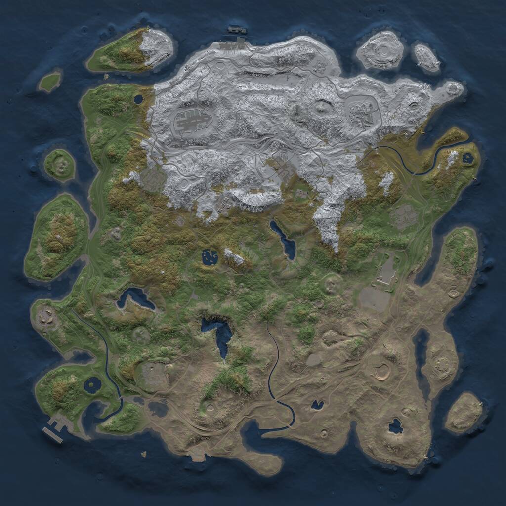 Rust Map: Procedural Map, Size: 4500, Seed: 4500, 17 Monuments