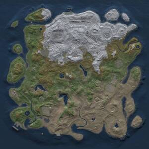 Thumbnail Rust Map: Procedural Map, Size: 4500, Seed: 4500, 17 Monuments