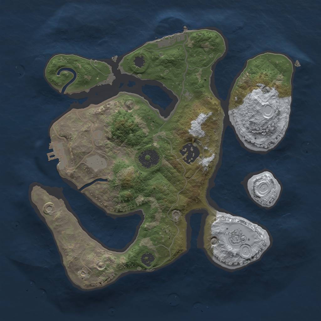 Rust Map: Procedural Map, Size: 2500, Seed: 104, 9 Monuments