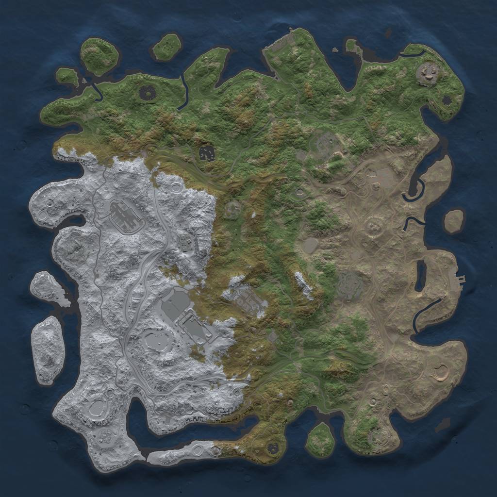 Rust Map: Procedural Map, Size: 4500, Seed: 12022021, 18 Monuments