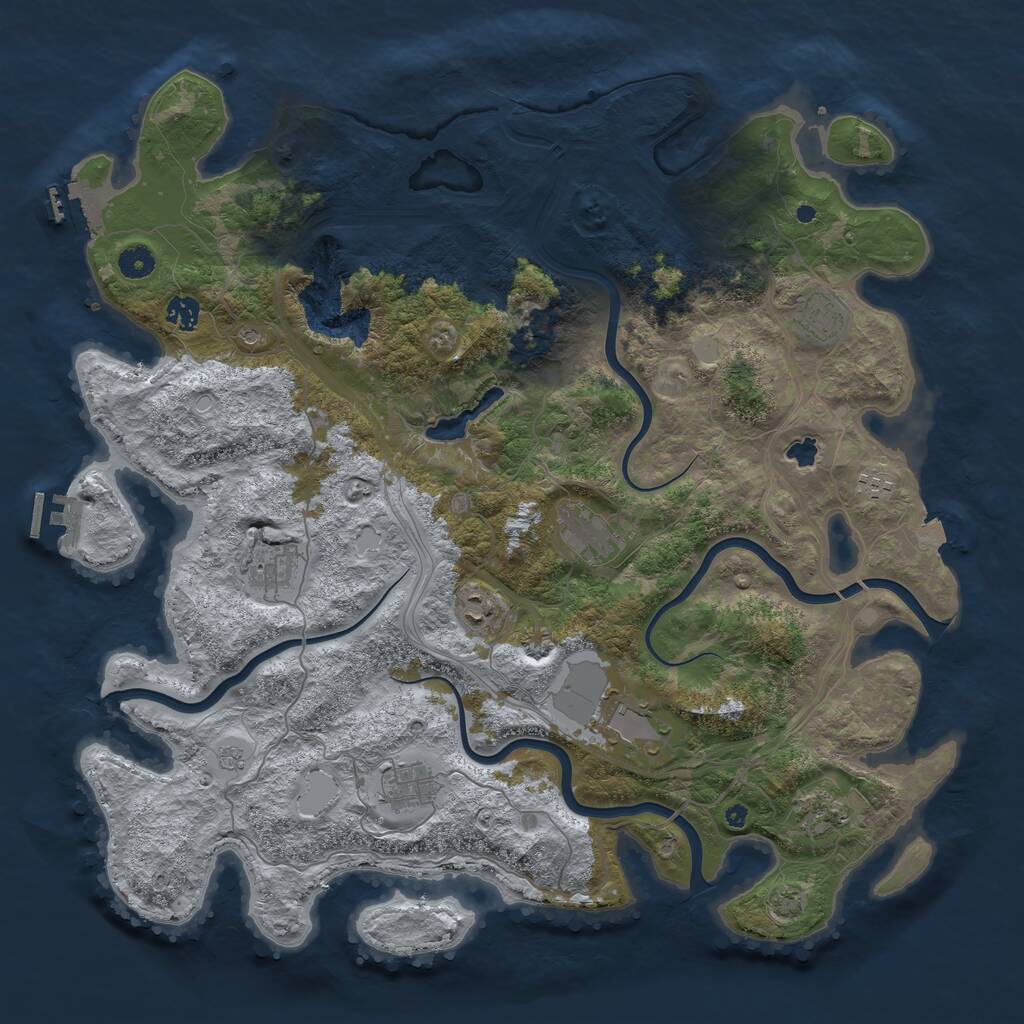 Rust Map: Procedural Map, Size: 4499, Seed: 13826, 15 Monuments