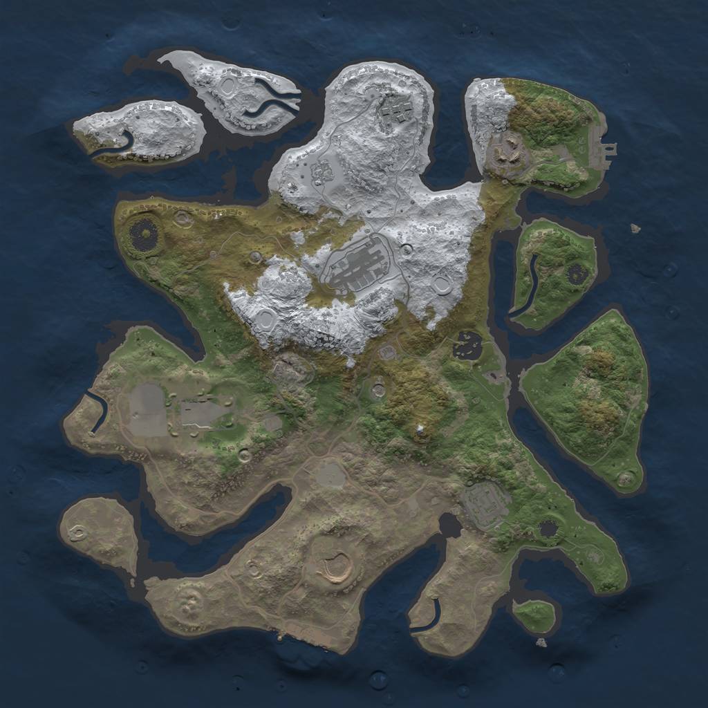 Rust Map: Procedural Map, Size: 3500, Seed: 927168, 16 Monuments