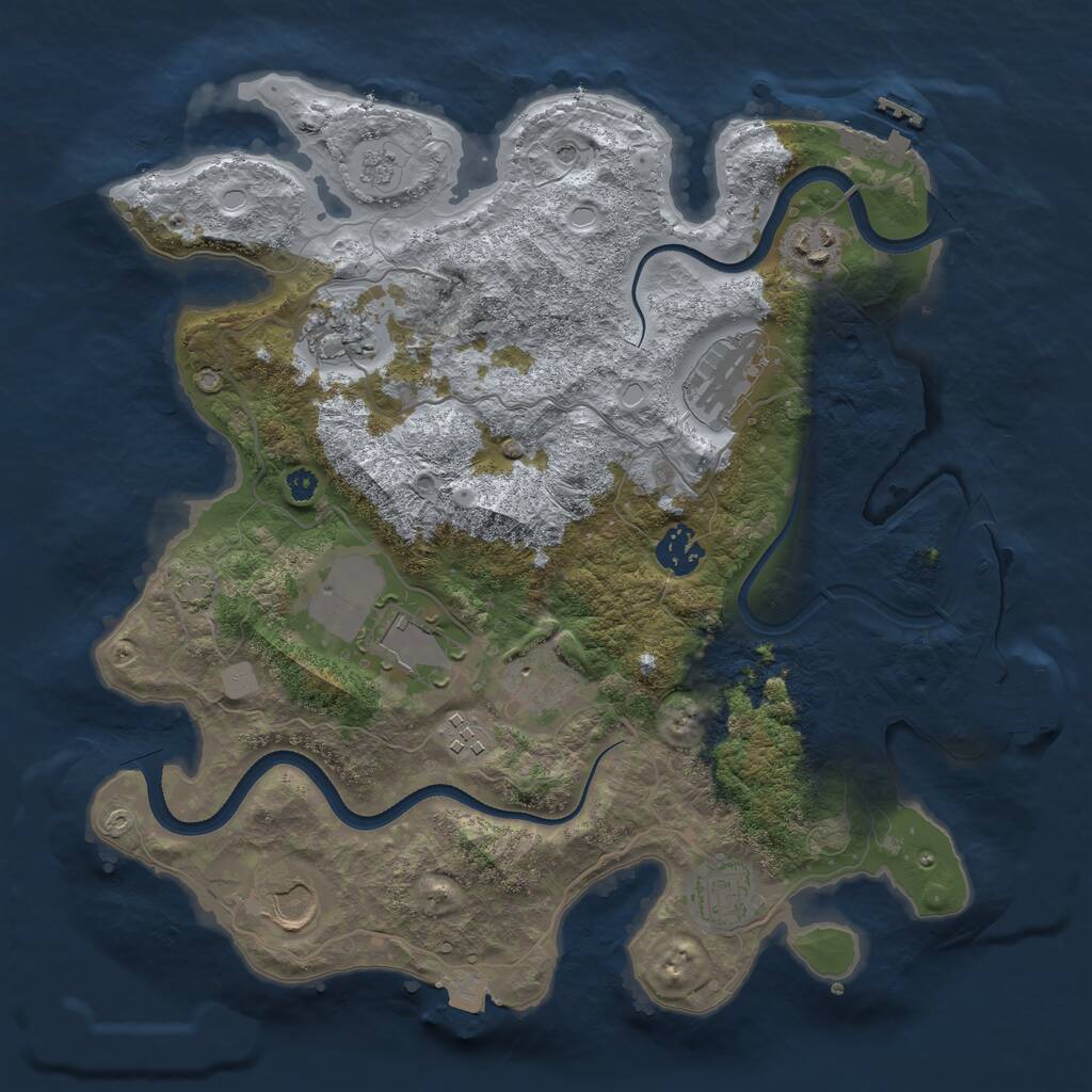 Rust Map: Procedural Map, Size: 3500, Seed: 927168, 15 Monuments