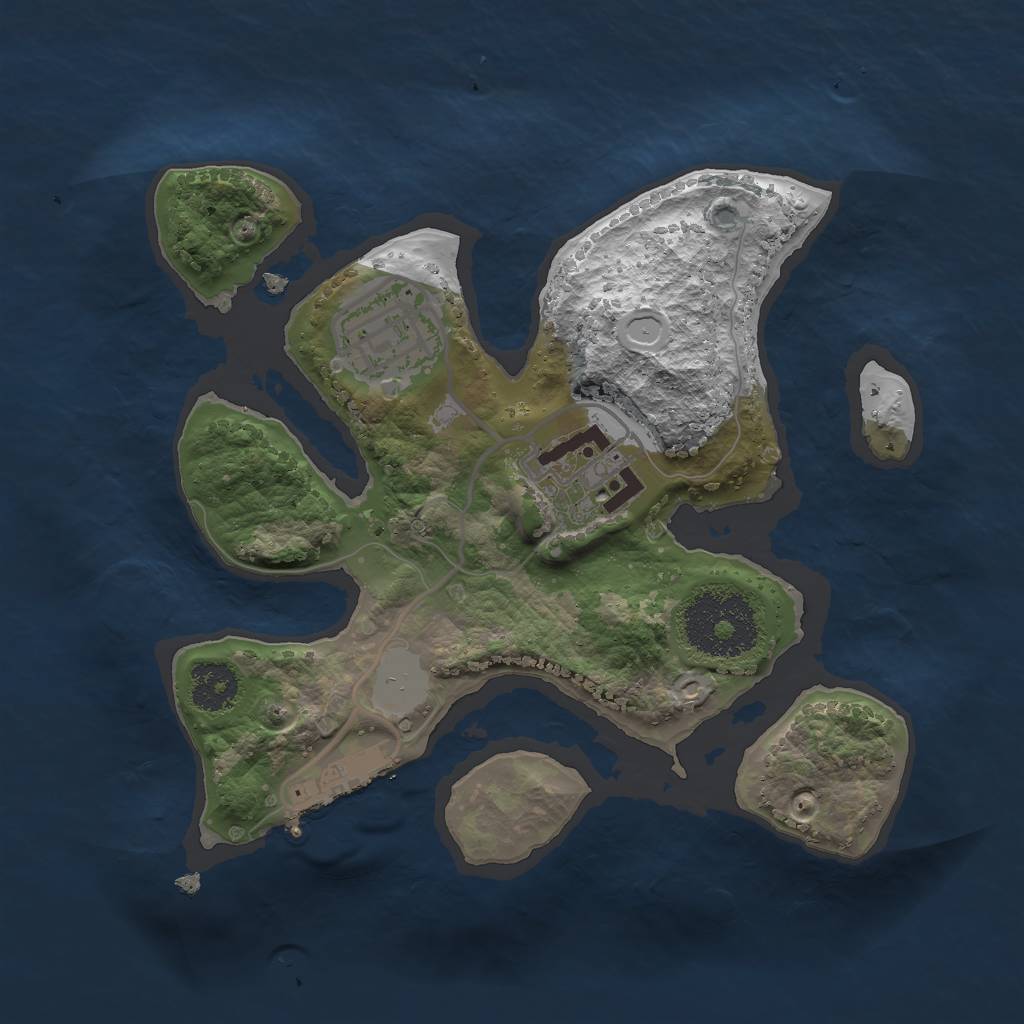 Rust Map: Procedural Map, Size: 2200, Seed: 13825, 8 Monuments