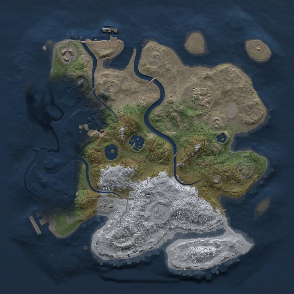 Rust Map: Procedural Map, Size: 3000, Seed: 1489761254, 11 Monuments