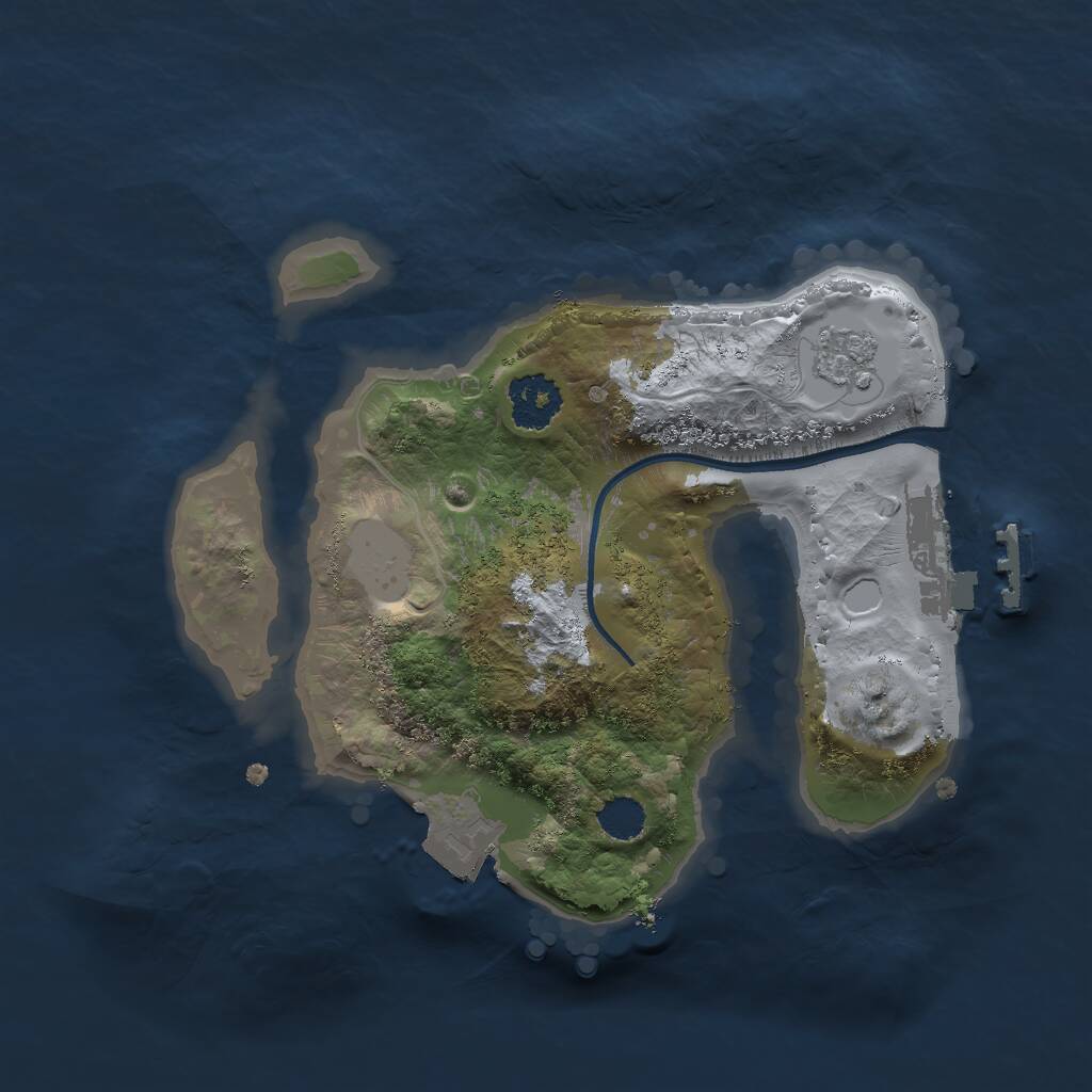 Rust Map: Procedural Map, Size: 2000, Seed: 32326235, 3 Monuments