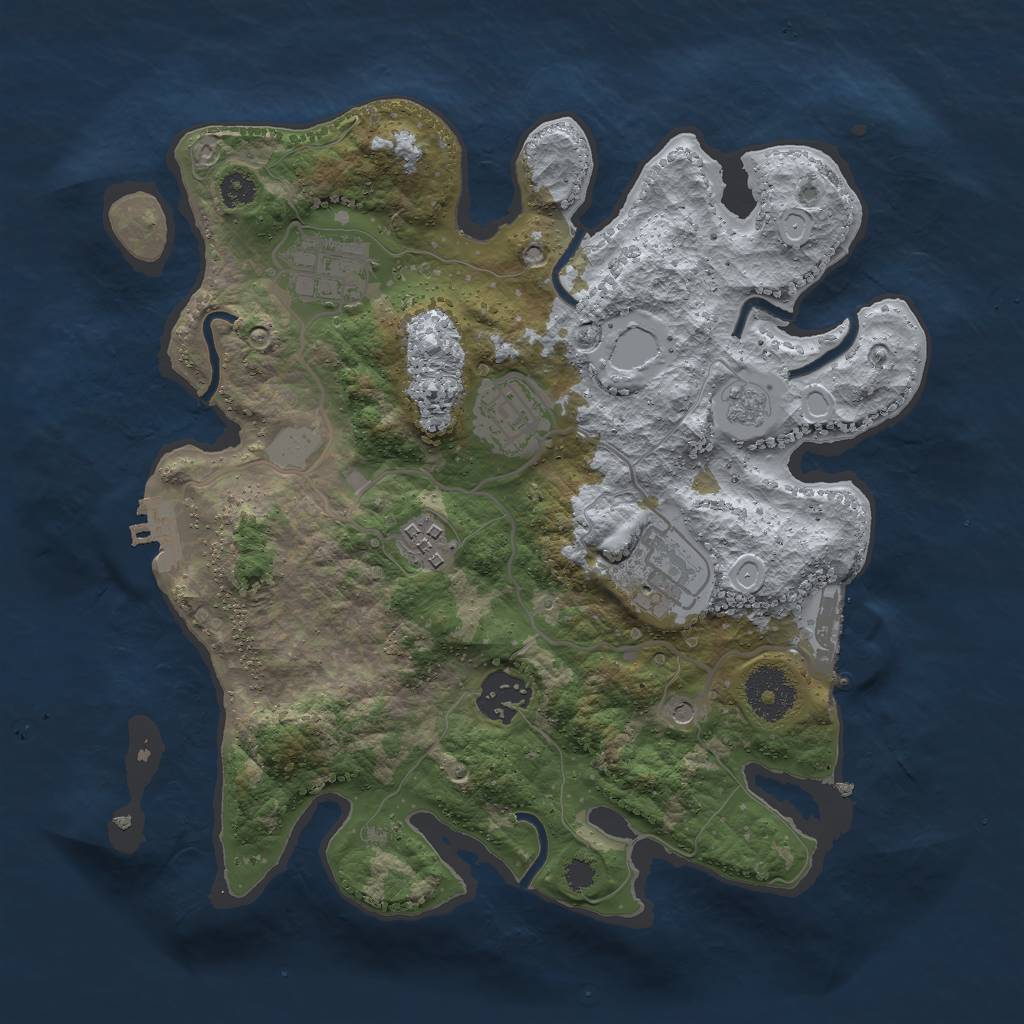 Rust Map: Procedural Map, Size: 3000, Seed: 2188987, 14 Monuments