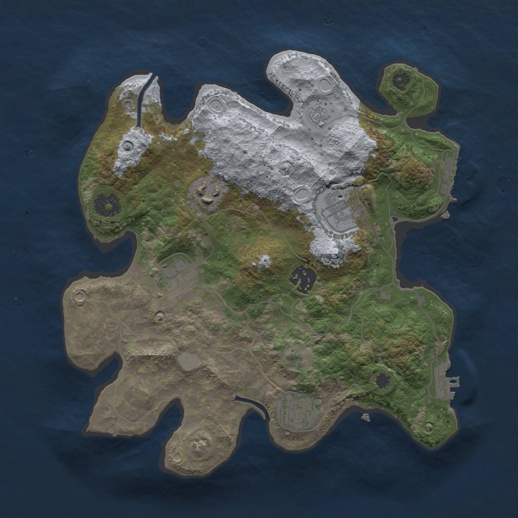 Rust Map: Procedural Map, Size: 3000, Seed: 866972, 11 Monuments