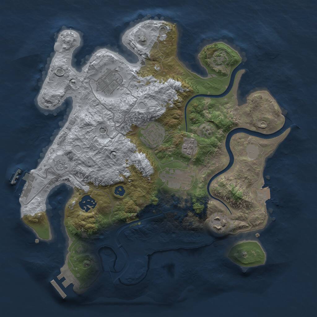 Rust Map: Procedural Map, Size: 3000, Seed: 429989, 12 Monuments