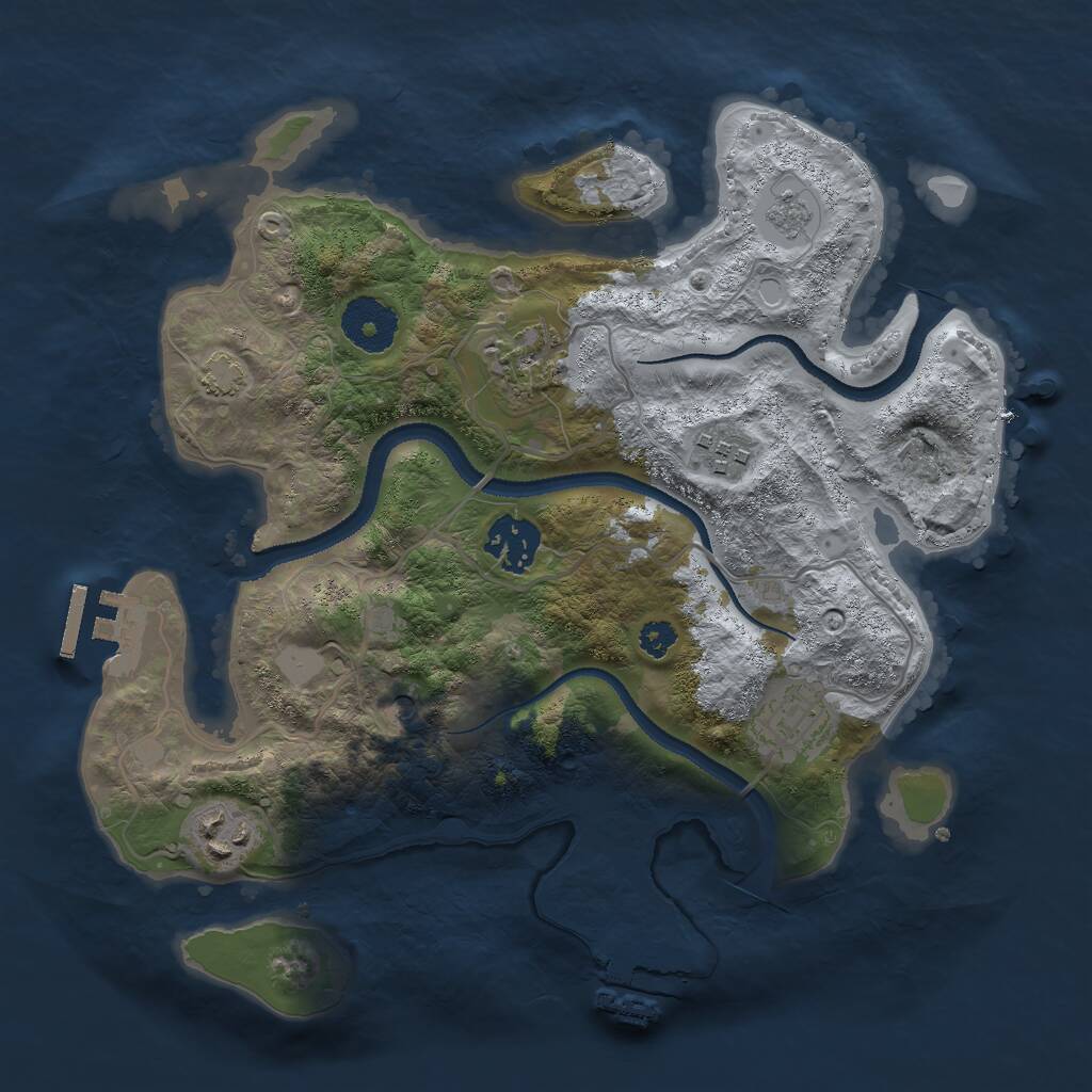 Rust Map: Procedural Map, Size: 3000, Seed: 2433158, 11 Monuments