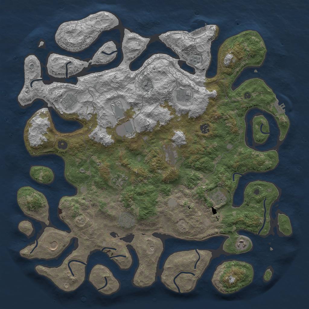 Rust Map: Procedural Map, Size: 4750, Seed: 46008721, 19 Monuments