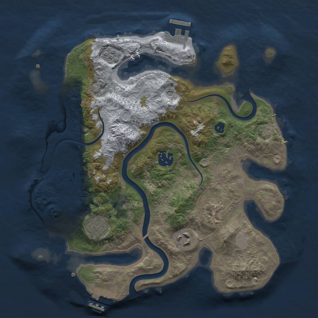 Rust Map: Procedural Map, Size: 3000, Seed: 187793, 10 Monuments