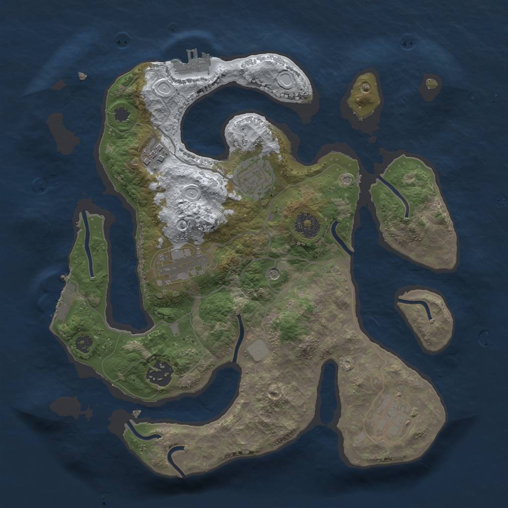 Rust Map: Procedural Map, Size: 3000, Seed: 187793, 13 Monuments