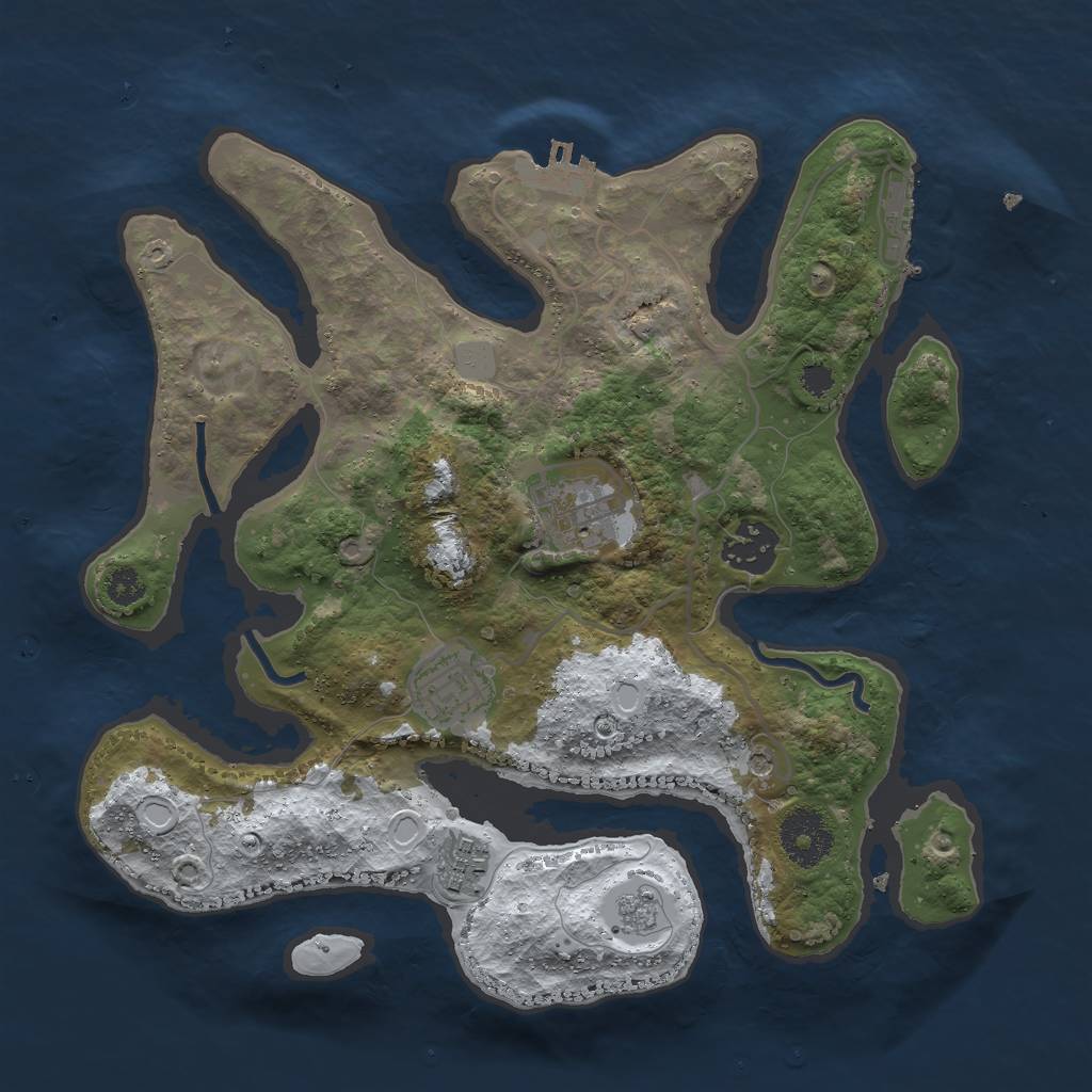Rust Map: Procedural Map, Size: 3000, Seed: 413474, 13 Monuments
