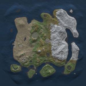 Thumbnail Rust Map: Procedural Map, Size: 3000, Seed: 2500, 14 Monuments