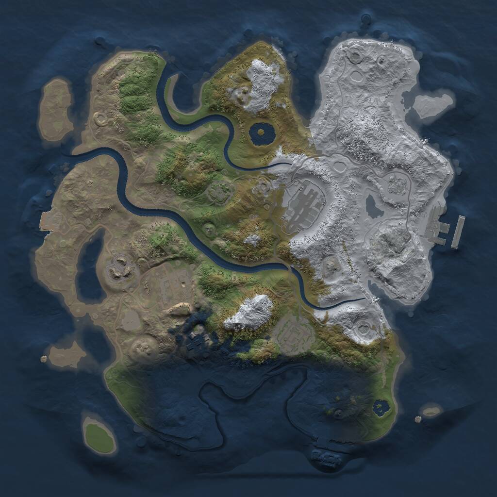 Rust Map: Procedural Map, Size: 3000, Seed: 720333, 11 Monuments